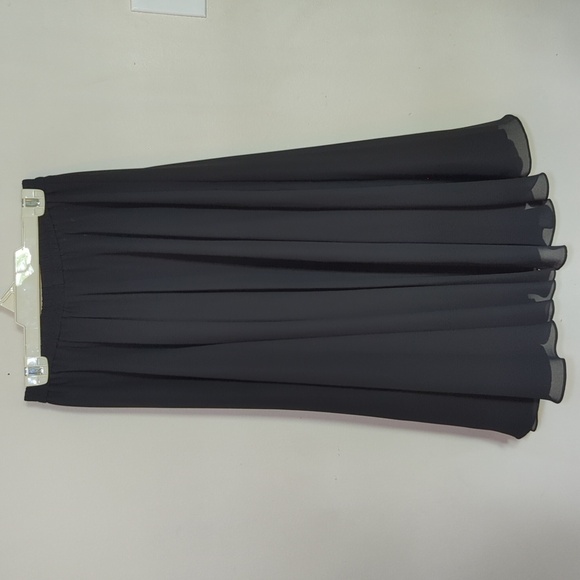 Vintage Leslie Fay Evenings Black Chiffon Full Maxi Skirt Women's Size L - Picture 2 of 5
